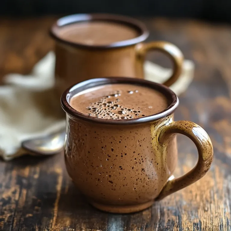 chicken bone broth hot chocolate: Cup of chicken bone broth hot chocolate with cocoa and cinnamon Caption: The perfect balance of savory and sweet in this healthy hot chocolate.