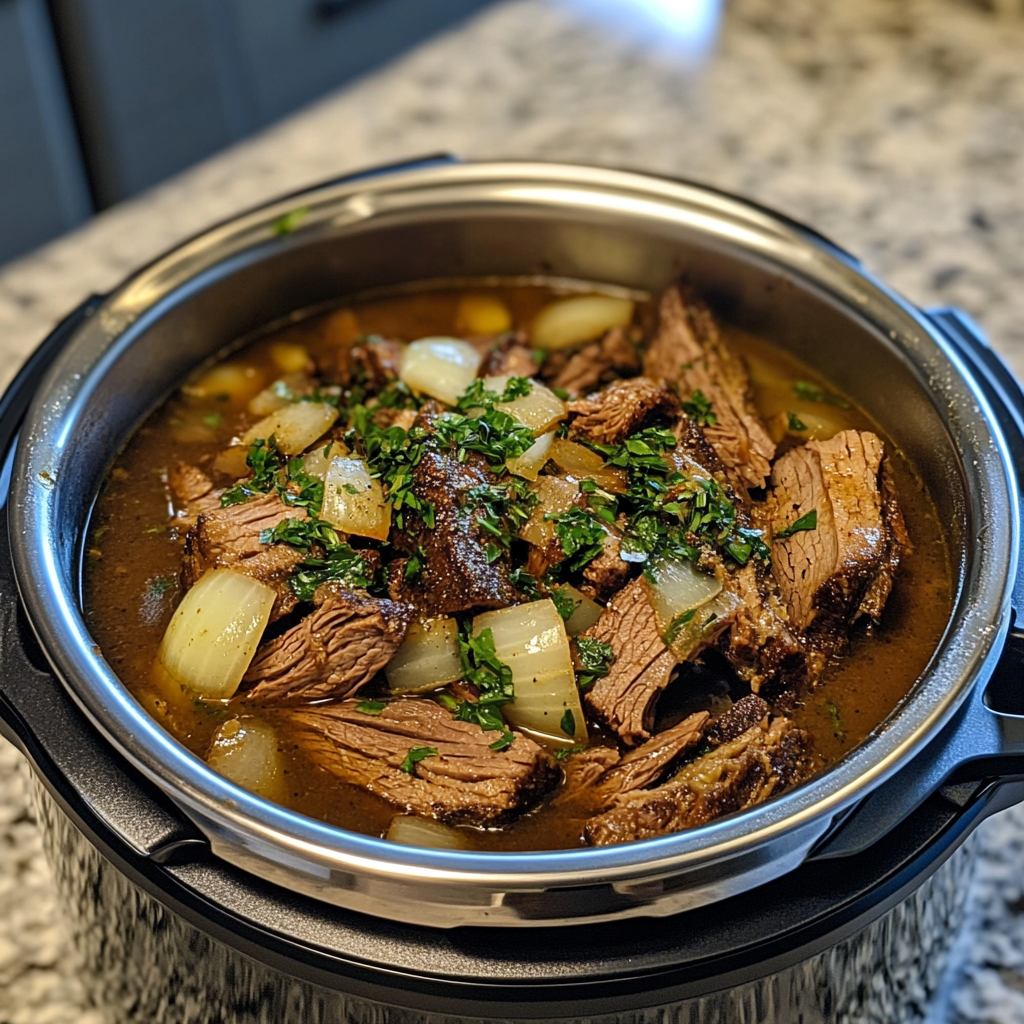Cooking instant pot corned beef recipe step-by-step