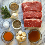 Instant Pot corned beef ingredients flat lay