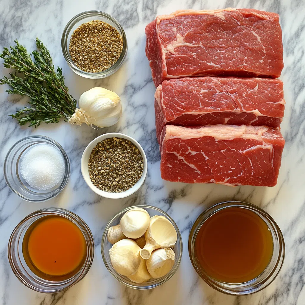 Instant Pot corned beef ingredients flat lay