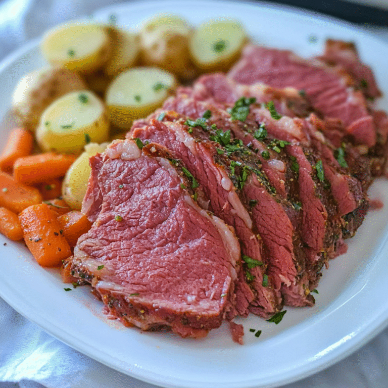 Tender instant pot slow cooker corned beef with cabbage and carrots