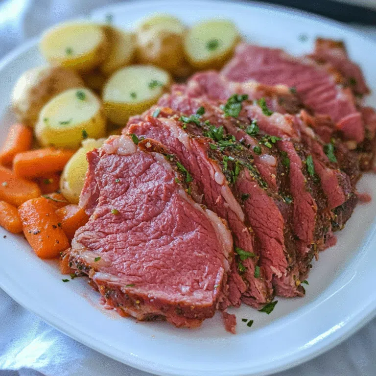 Tender instant pot slow cooker corned beef with cabbage and carrots