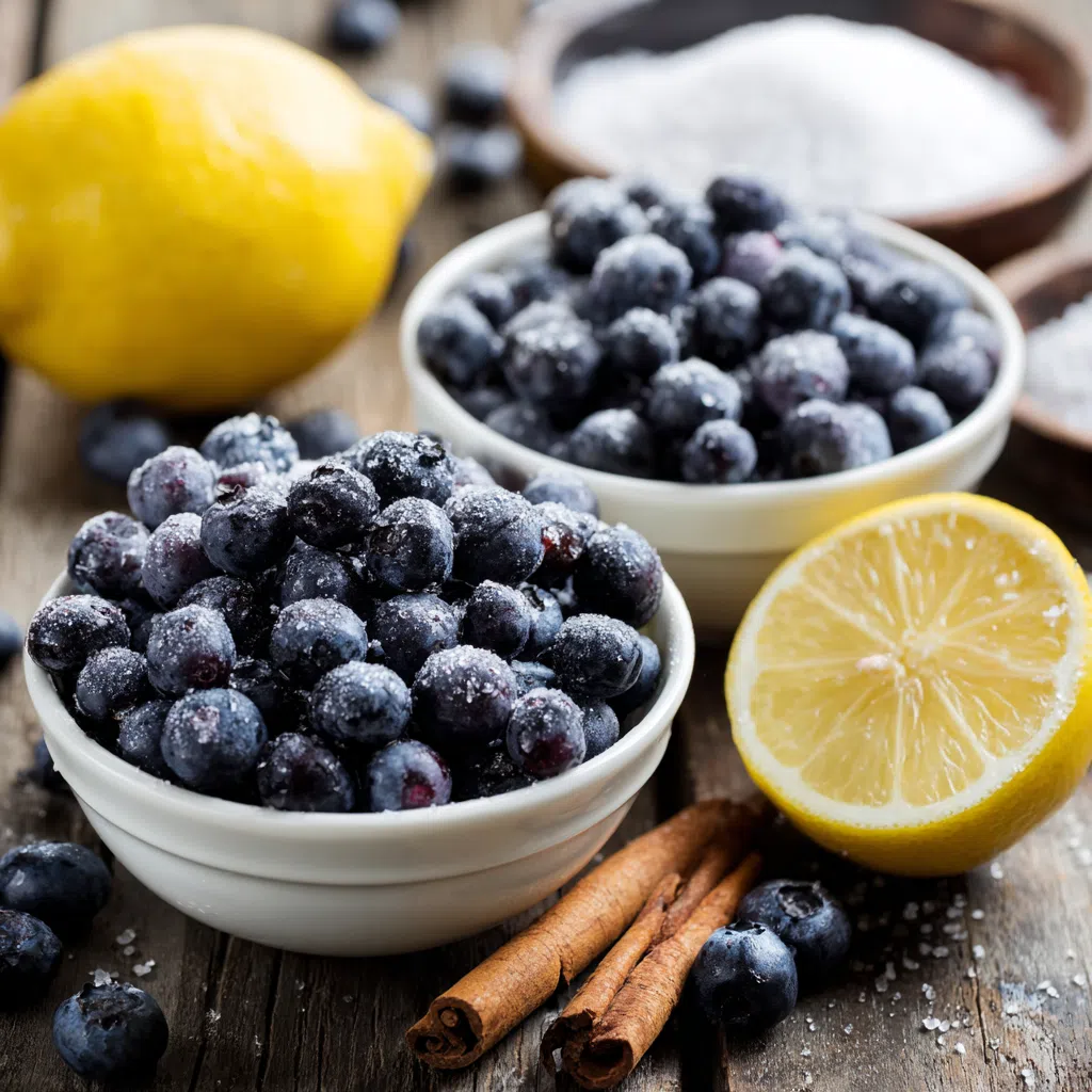 Ingredients for blueberry compote recipe