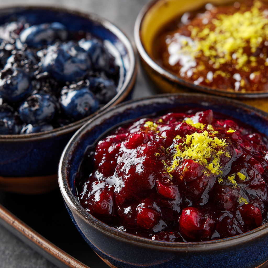 Variations of blueberry compote recipe