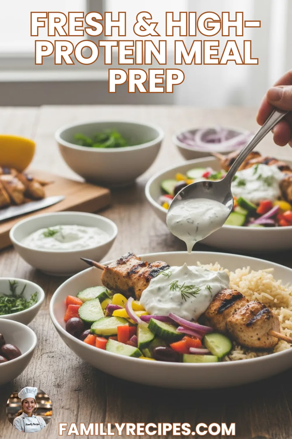 Familly Recipes Pinterest Greek Chicken Bowls with Tzatziki – Fresh & High-Protein Meal Prep Greek Chicken Bowls with Tzatziki – Fresh & High-Protein Meal Prep