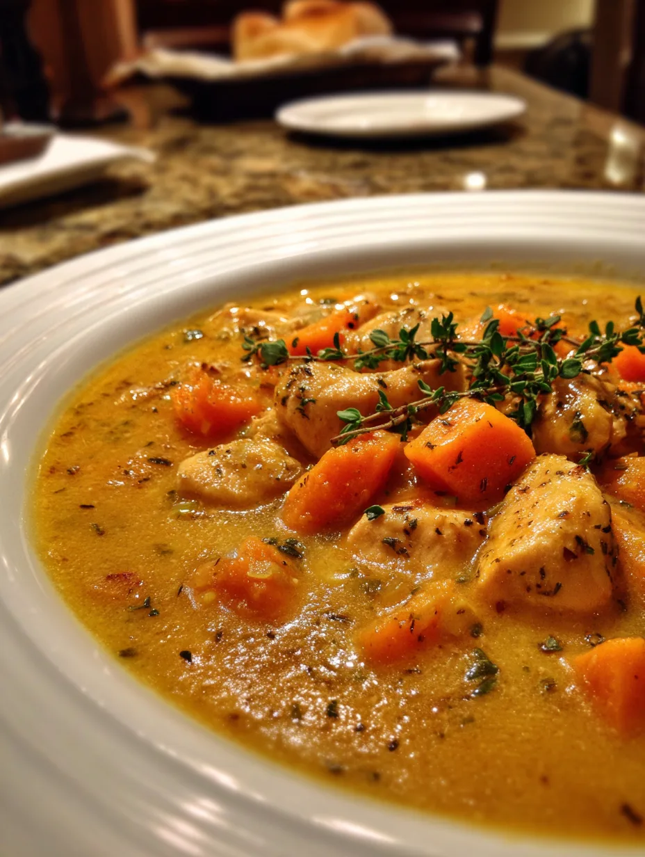 30-Minute One-Pot Creamy Chicken and Sweet Potato Soup
