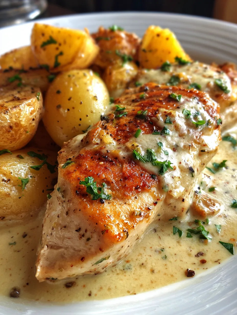 Easy One-Pot Creamy Garlic Parmesan Chicken and Potatoes