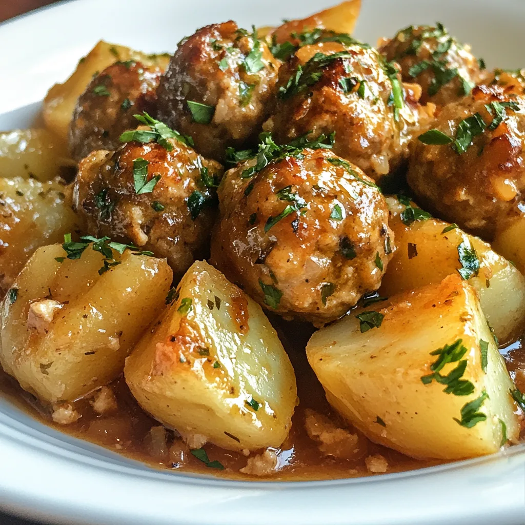 Greek Turkey Meatball Casserole with Potatoes – High Protein