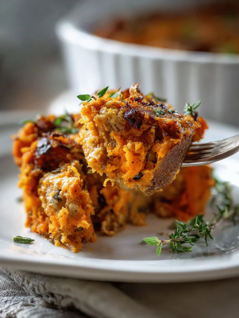 A serving of High-Protein Potato and Turkey Casserole on a white plate.