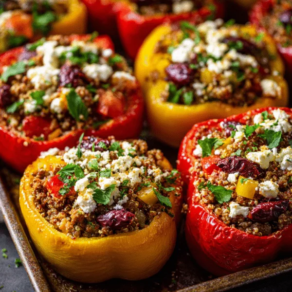 Mediterranean Greek Stuffed Bell Peppers