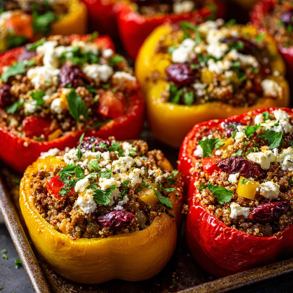 Mediterranean Greek Stuffed Bell Peppers