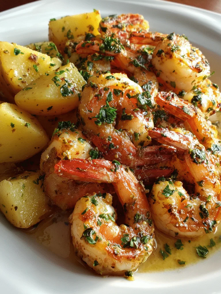 Garlic butter shrimp and potatoes, gluten-free one-pan dinner