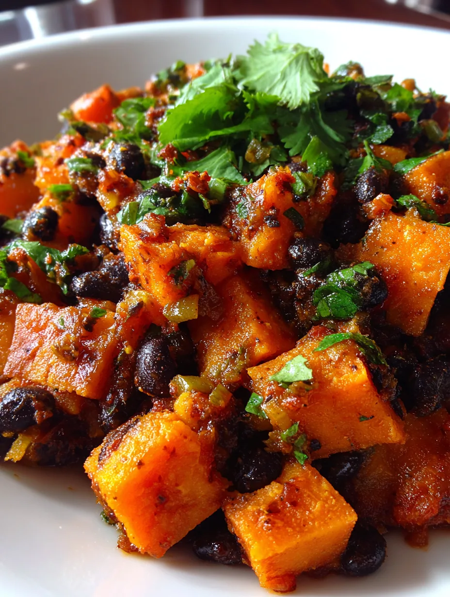 20-Minute One-Pot Spicy Sweet Potato and Black Bean Skillet
