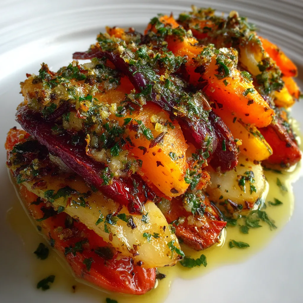 Roasted Root Vegetable Casserole with Herb Topping (Seasonal)