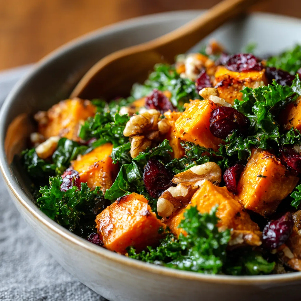 Roasted Sweet Potato and Kale Salad – Warm Winter Salad