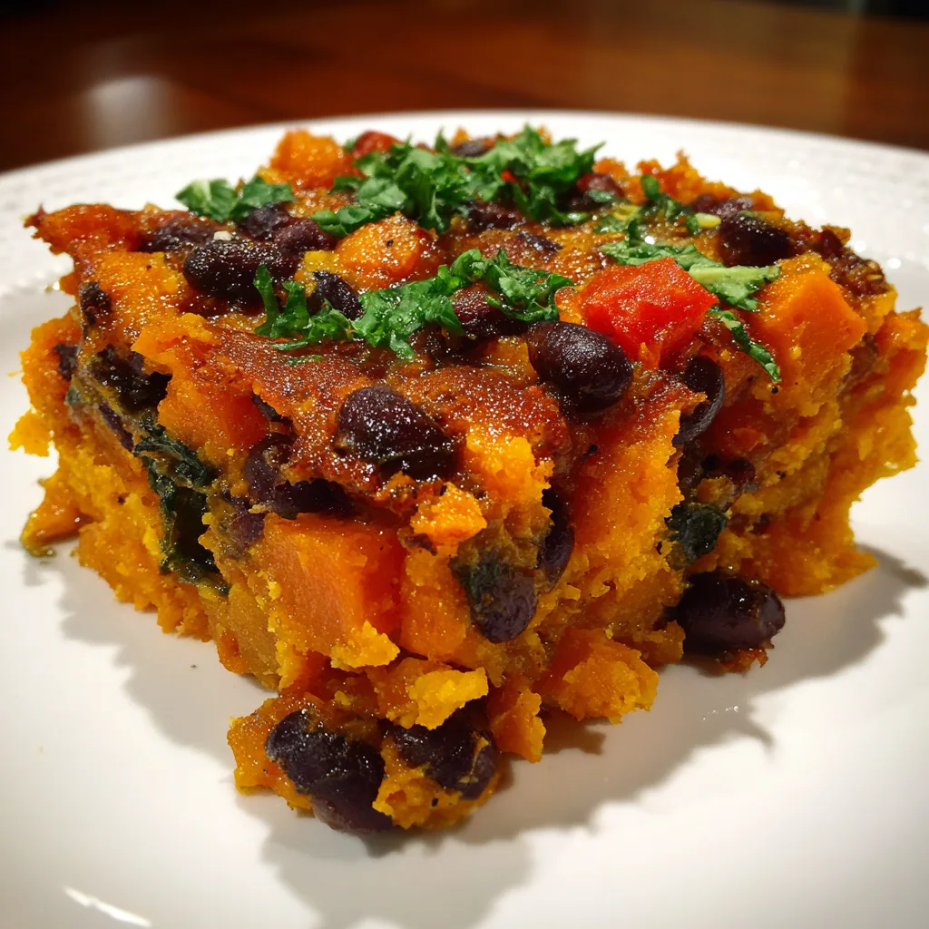 Sweet Potato and Black Bean Casserole (Southwest Holiday)