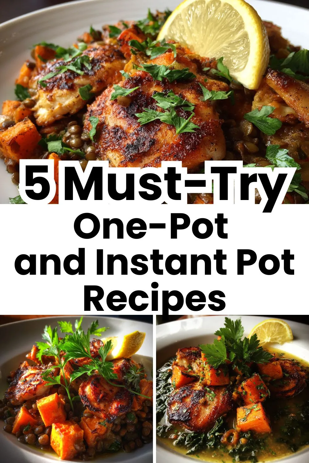 One-Pot and Instant Pot family meals collection including creamy chicken casserole and lentil curry
