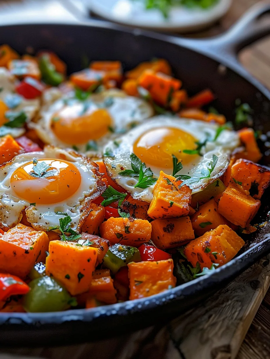 One-Pan Sweet Potato Breakfast Hash with Eggs (Gluten-Free)