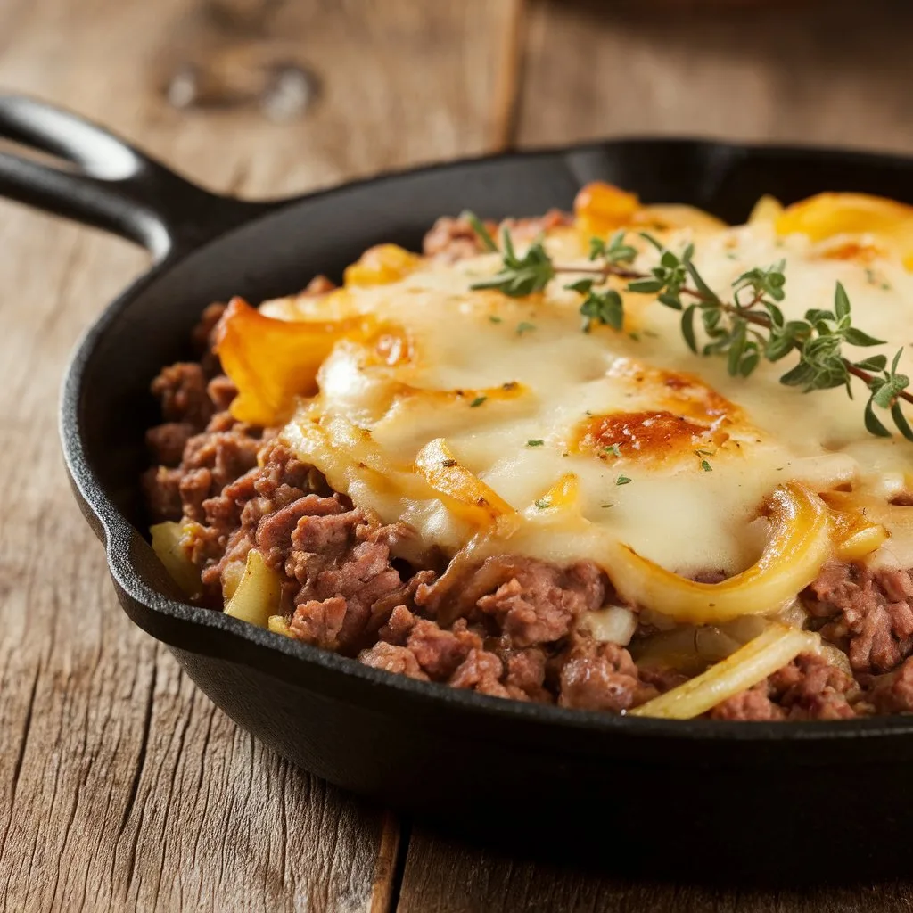 French Onion Ground Beef Skillet – Cheesy One-Pan Dinner