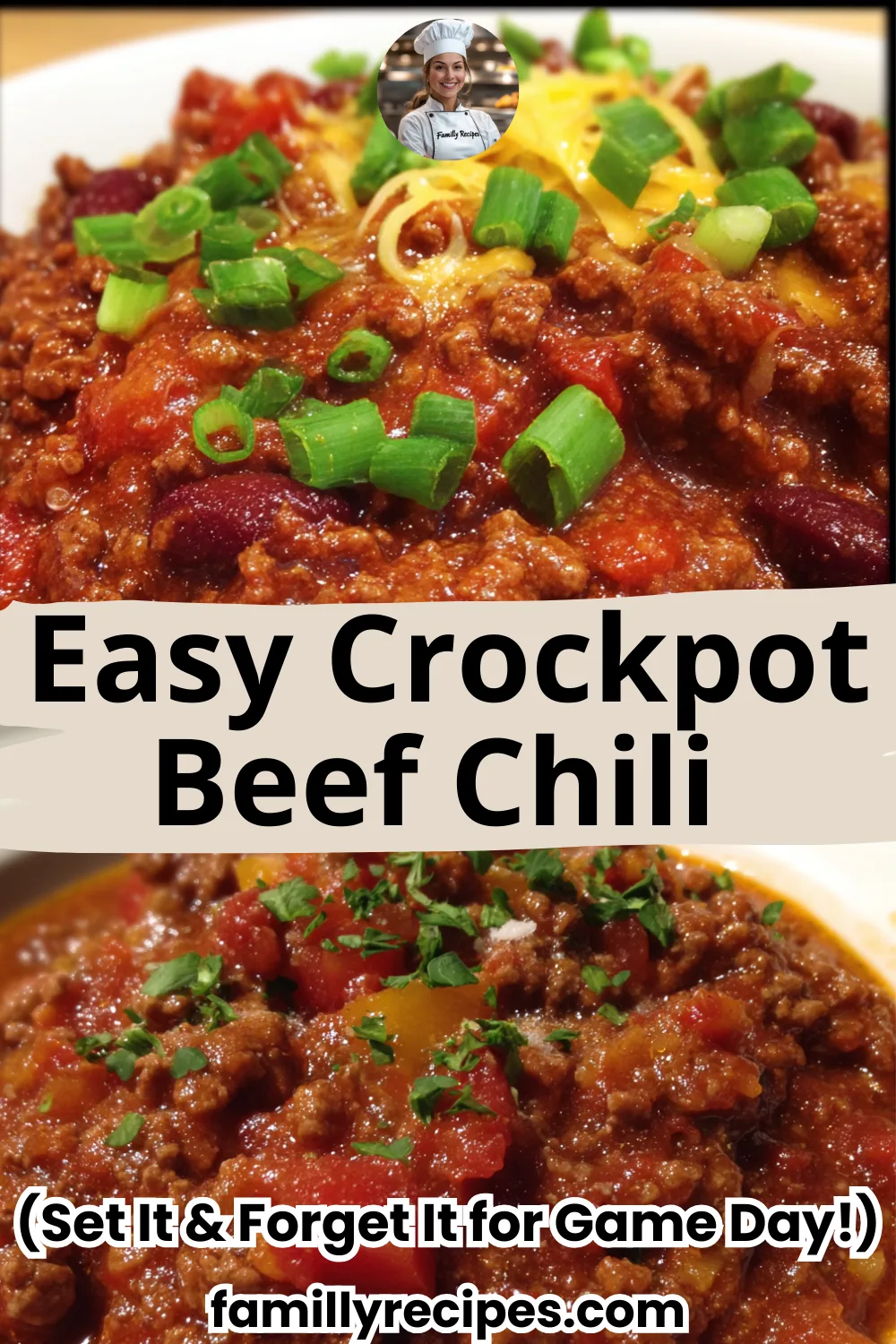 Slow Cooker Chili with Ground Beef (Easy Game Day Recipe!)
