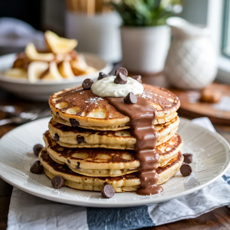 Easy Chocolate Chip Oatmeal Pancakes (So Fluffy!)